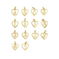 10K inicijalna ogrlica od srca, sa 16 ROLO lancem, slovom J, personalizirani pokloni za nju