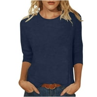 Ženski rukav vrhovi Dressy Casual Solid Color Ljetne modne majice Trendi bluze Labavi fitit mekoj tunike