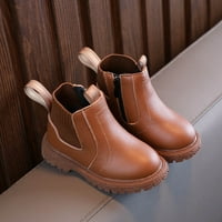 Ketyyh-Chn Toddler Djevojke čizme čizme gležnjače ravne bootie školske cipele zip-up kratko smeđa, 30