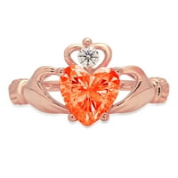 1.06ct Heart Cred Crveni simulirani dijamant 18K ružičasto zlato Angažovanje obloge Veličina prstena