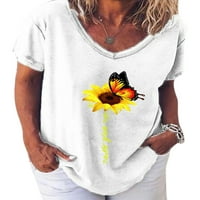 Ženska bluza s majicama za izrez za bluze Lady kratki rukav Ležerne prilike sa labavim plusom