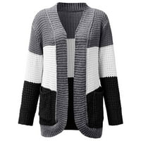 Hueook džemperi za žene Nove tipke za ispis V-izrez dugih rukava Ležerne prilike, Pleteni V-izrez Chunky Topli džemper vrhovi