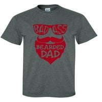 Muški dan oca BA bradati tata smiješna grafička majica kratkih rukava-majica-Heather Siva-mala