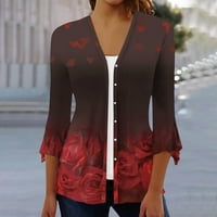 Ženski rukav Kimono Cardigan labav otvoreni prednji gumb Poklopac labavo Ležerne prilike za bluzu vintage