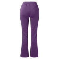 Ženska ležerna temperatura Čvrsta boja pletena mikro vučna pantalona
