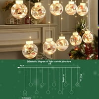 GERICH božićni LED lampica za uređenje snijega Snjegović Wording Ball Tree String String String