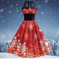 Ženska haljina žena božićna haljina božićna snježna pahuljica kaiševa visoka struka suknje za zabavu