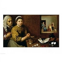 Posteranzi Balxir61092large Kuhinjski scena s Kristom u kući Martha i Mary Poster Print od Diega Velazquez