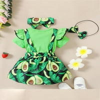Novorođenčad Djevojke Girls Generals Set Dress Set kratki rukav Tors + Fruit Print Subvender suknja