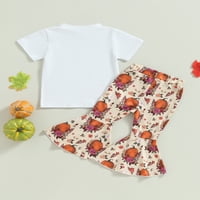 Huakaishijie Toddler Baby Girl Odeća set Majica kratkih rukava + punjavi ispis pantalone