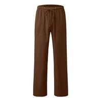 HOKSML pantalone za žene, ženske ležerne pune boje modne džep elastične struke ravne hlače na klirensu