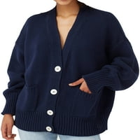 Niuer Women Jednosadljivo otvoreno prednje kardigan džemper dame Meka jakna v Prorez pada dugih rukava