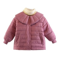 Dječji jakne za djecu Babys Girls Winter Solid Topla Debela pamučna kaputa s dugim rukavima