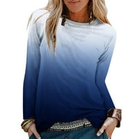 Ženska casual okruglica s dugim rukavima, labava majica za bluze