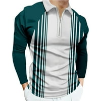 Muške košulje s dugim rukavima Zip up rever pulover Izlasci na vrhove za muškarce plus veličine Business