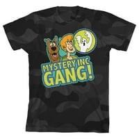 Scooby doo Mystery Inc. Gang Boy's Black Camo majica-Medium