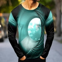 Muške majice Muške modne ležerne sportove apstraktno digitalni tisak okrugli vrat majica dugih rukava