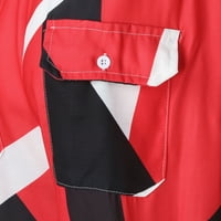 Muške casual pantalone Muške modne povremene otisnute posteljine džepove čipke hlače Velike veličine