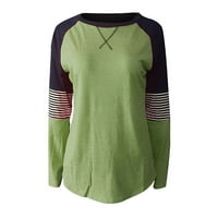 Jiyugala majice za žene zimski pad dugih rukava okrugli vrat modni blok labavi pulover casual vrhovi