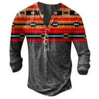 Grafička i izvezna modna majica s dugim rukavima i izvezena modna majica i jesenji dugi rukav tiskani pulover Duks havajska majica za muškarce