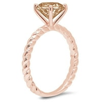 2. CT sjajan okrugli rez CLEAR simulirani dijamant 18k ružičasto zlato pasijans prsten sz 4.5