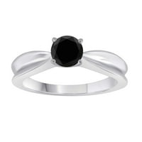 Aonejewelry Black Diamond Solitaire Carat 10k bijeli, žuti i ružinski zlatni prsten