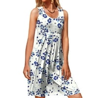 Haljine za žene Ljeto casual sandress Flowy a-line plaža cvjetna ljetna haljina Tiered midi haljina,