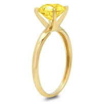 3CT okrugli rez žuti simulirani dijamant 14k žuto zlato graviranje izjava godišnjica Angažovanost vjenčanog pasijansa veličine 8.25
