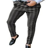 Paille muške hlače karirane olovke pantne elastične strugove pantalone za strugu casual prugasta dna formalni stil j s