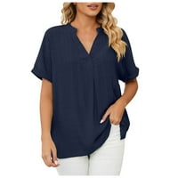 Zodggu Plus Bluzes Bluze za žene Ponude modne V izrez Košulje mekano udobne labave casual tens Vintage
