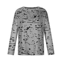 Floleo trendi ženski vrhovi plus size majica labava bluza čišćenje modnih žena ispis dugih rukava Udobna