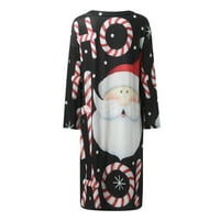 Haljina yueulianxi plus Veličina za žene kravata v vrat modni povremeni božićni print haljine s dugim
