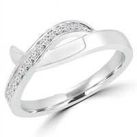 0. CTW okrugli dijamantski koktel prsten u 14K bijelom zlatu - 7,75