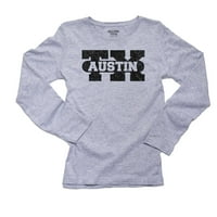 Austin, Texas T Classic City Sign Sit Women dugih rukava siva majica
