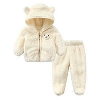 Dječaci lisički kaput Dječak Dječak Djevojka Jakna Zimska odjeća kaputi sa kapuljačom s medvjeđe uši