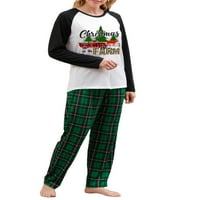 Porodični pidžami postavili su baby rOMPER vrhove i plaćene hlače božićno drvo slovo kartona uzorak