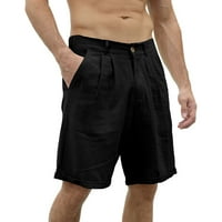 Ljeto teški momak muške posteljine casual kratke hlače za plažu pamučne klasične ljetne kratke hlače