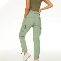 Dianli ženske hlače modna elastična više džepa opuštena fitnes elastična vanjska fitnes trčanje slatke