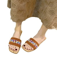 DMQupv ženske cipele sandale šuplje ležerne papuče ravne cipele retro sandale klizne na sandale žene