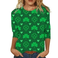 Dnevne majice St. Patricks za žene Ženske slatke zelene shamrocke ispisane tunike, elegantni trendy