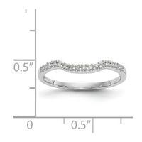 Čvrsti 14K bijeli zlatni dijamantski vjenčani prsten veličine 6