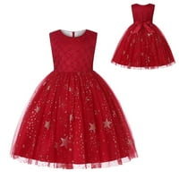 Djevojke ljetne haljine kratki rukav mini haljina casual tiska crvena 120