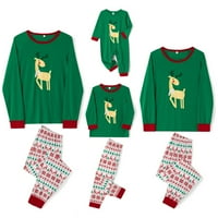 Frobukio Usklađivanje obiteljske božićne pidžame s dugim rukavima Elk Print Tops pantalone odijelo Noćna