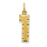 Carat u karatsu 14k žuto zlato srednje dijamantni broj privjesak šarm sa 14k žutom zlatnom laganom užeta