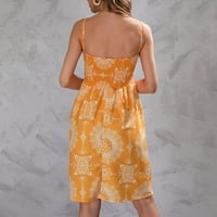 Ljetne haljine za prodaju za žene za žene bez rukava za tisak cvjetnog uzorka Okrugli izrez Mini Slim