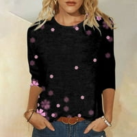 Ženske majice Okrugli rukav za vrat Udobni cvjetni print top