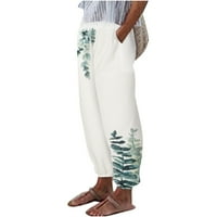 Ženska ljetna casual udobna labava džep solid hlače hlače H4486098