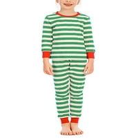 Roditelji i djeca Božićne pidžame PJS set O-izrez smiješno crvena traka za salon za salon za printu