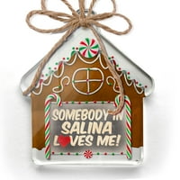 Ornament tiskani jedan oboren neko u Salini voli me, Kansas Božić Neonblond