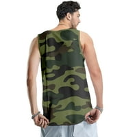 Cingque muški tenkovi 3D maskirni ispisani grafički majica bez rukava na rukavu na vrhu prsluk muška